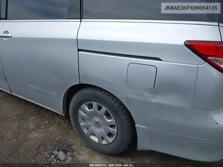 2011 Nissan Quest S VIN: JN8AE2KPXB9004135 Lot: 45261774