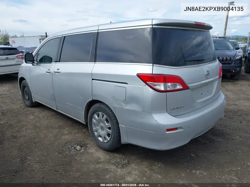 2011 Nissan Quest S VIN: JN8AE2KPXB9004135 Lot: 45261774