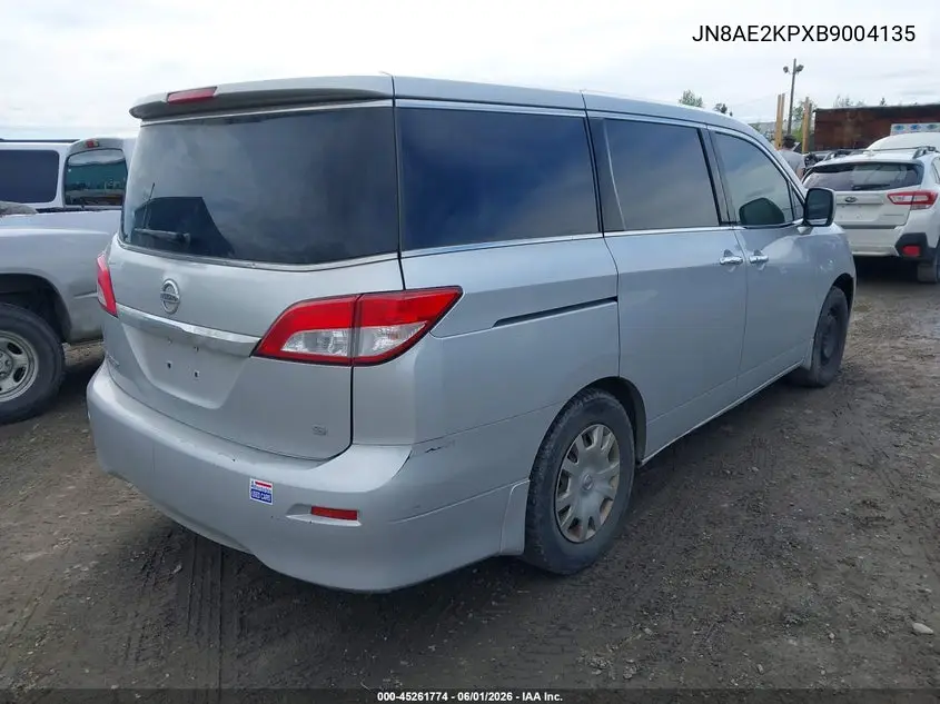 2011 Nissan Quest S VIN: JN8AE2KPXB9004135 Lot: 45261774