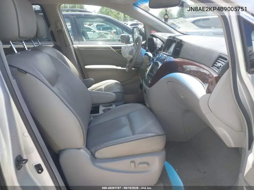 2011 Nissan Quest Le VIN: JN8AE2KP4B9005751 Lot: 45391787