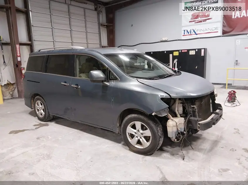 2011 Nissan Quest Sv VIN: JN8AE2KPXB9003518 Lot: 45412983