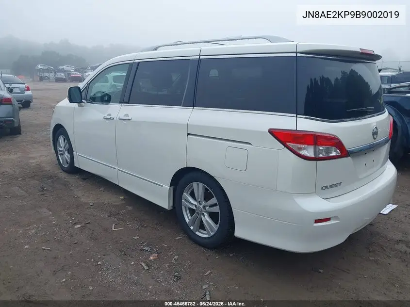2011 Nissan Quest Sl VIN: JN8AE2KP9B9002019 Lot: 45466782