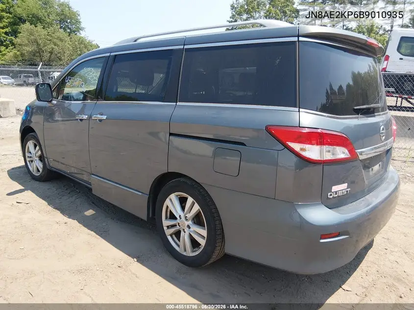 2011 Nissan Quest Sl VIN: JN8AE2KP6B9010935 Lot: 45518796
