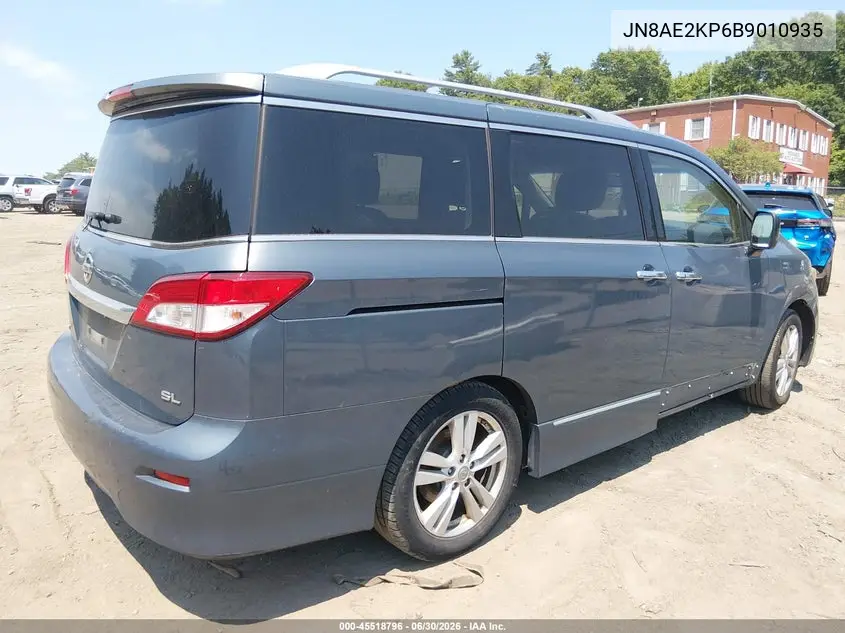 2011 Nissan Quest Sl VIN: JN8AE2KP6B9010935 Lot: 45518796