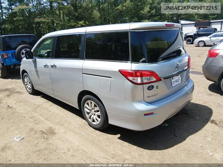 2011 Nissan Quest S VIN: JN8AE2KP4B9012215 Lot: 45527442