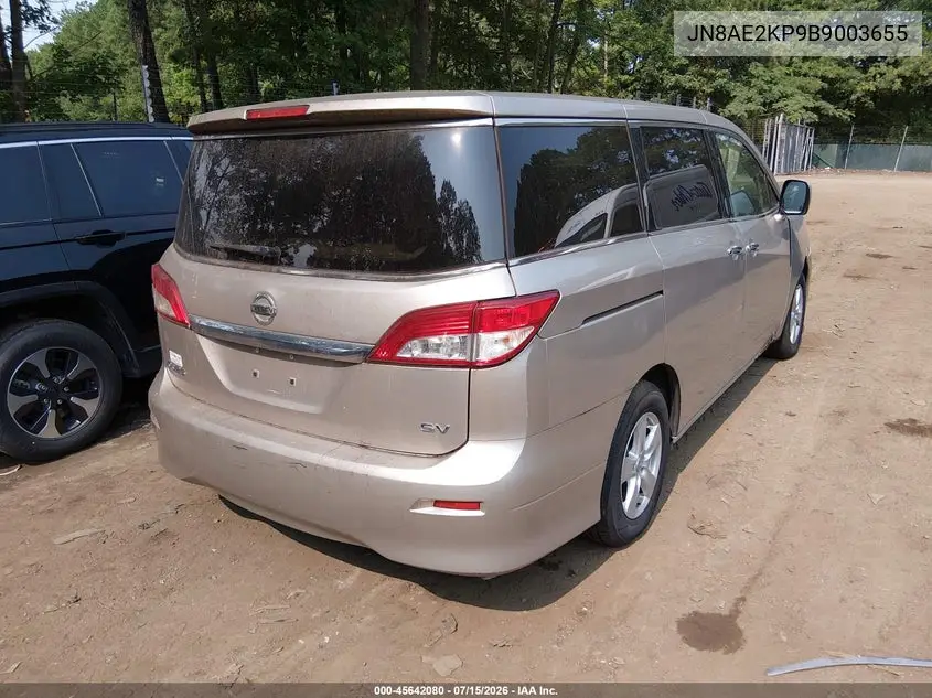 2011 Nissan Quest Sv VIN: JN8AE2KP9B9003655 Lot: 45642080