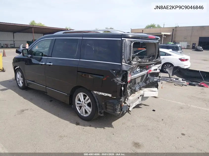 2012 Nissan Quest Sl VIN: JN8AE2KP9C9046846 Lot: 45014086