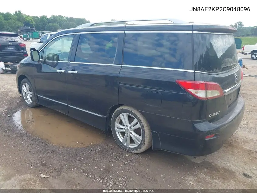 2012 Nissan Quest Le VIN: JN8AE2KP2C9048096 Lot: 45256466
