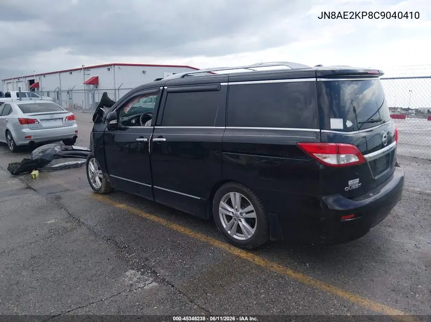2012 Nissan Quest Le VIN: JN8AE2KP8C9040410 Lot: 45346238