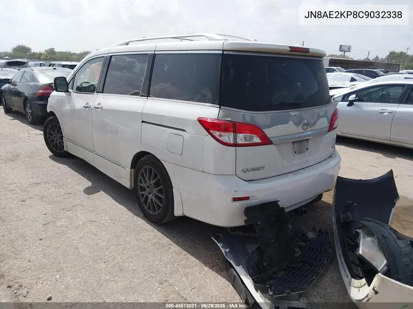 2012 Nissan Quest Le VIN: JN8AE2KP8C9032338 Lot: 45513021