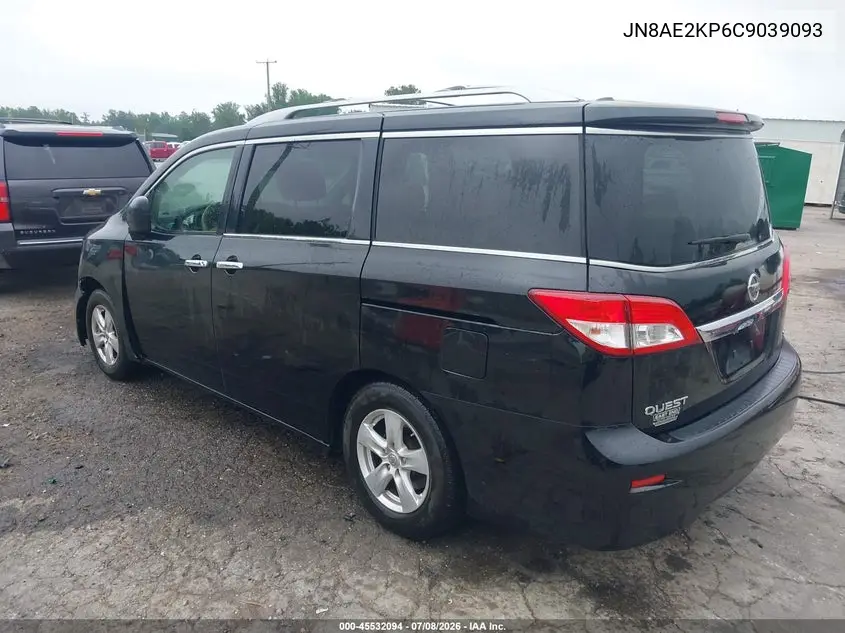 2012 Nissan Quest Sv VIN: JN8AE2KP6C9039093 Lot: 45532094