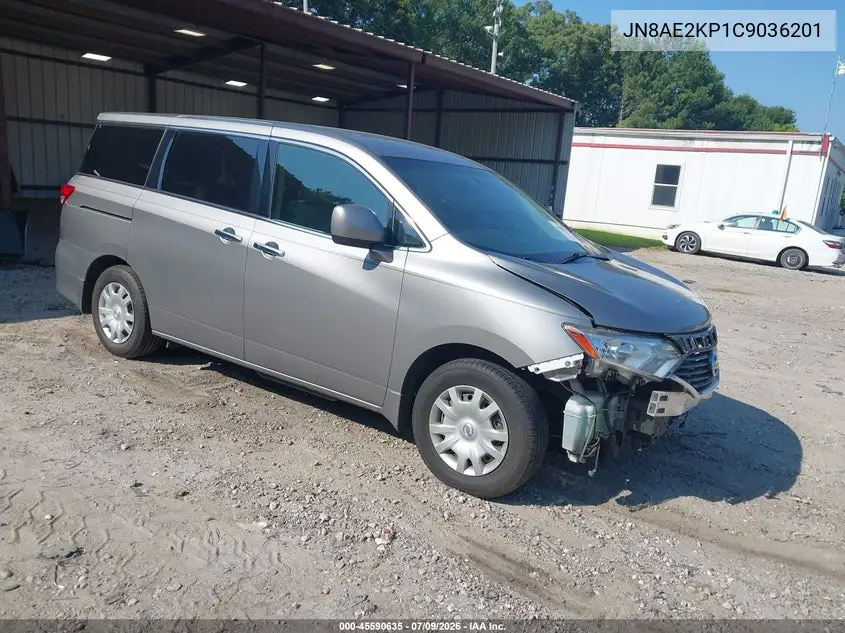2012 Nissan Quest S VIN: JN8AE2KP1C9036201 Lot: 45590635