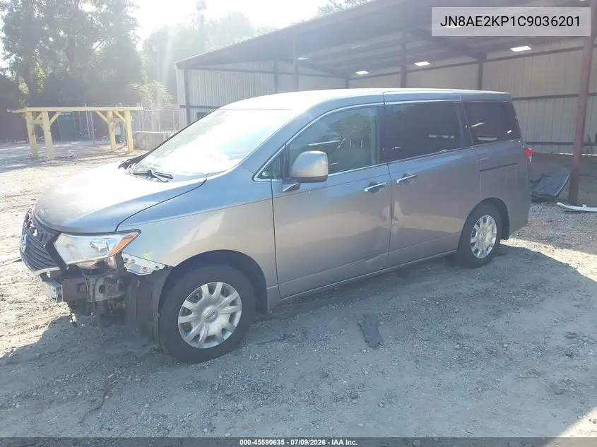 2012 Nissan Quest S VIN: JN8AE2KP1C9036201 Lot: 45590635