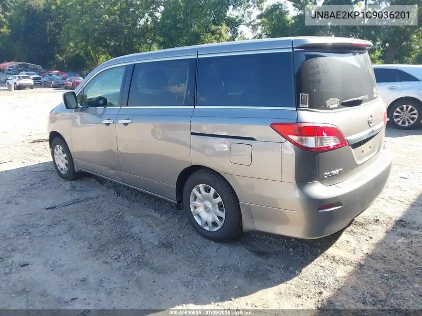 2012 Nissan Quest S VIN: JN8AE2KP1C9036201 Lot: 45590635