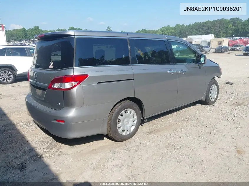 2012 Nissan Quest S VIN: JN8AE2KP1C9036201 Lot: 45590635