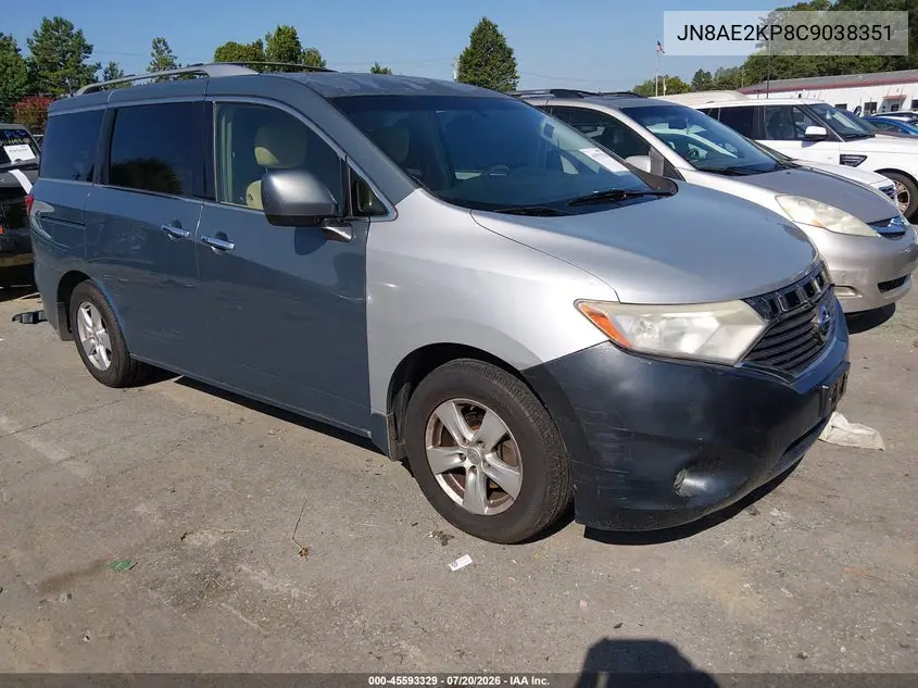 2012 Nissan Quest Sv VIN: JN8AE2KP8C9038351 Lot: 45593329
