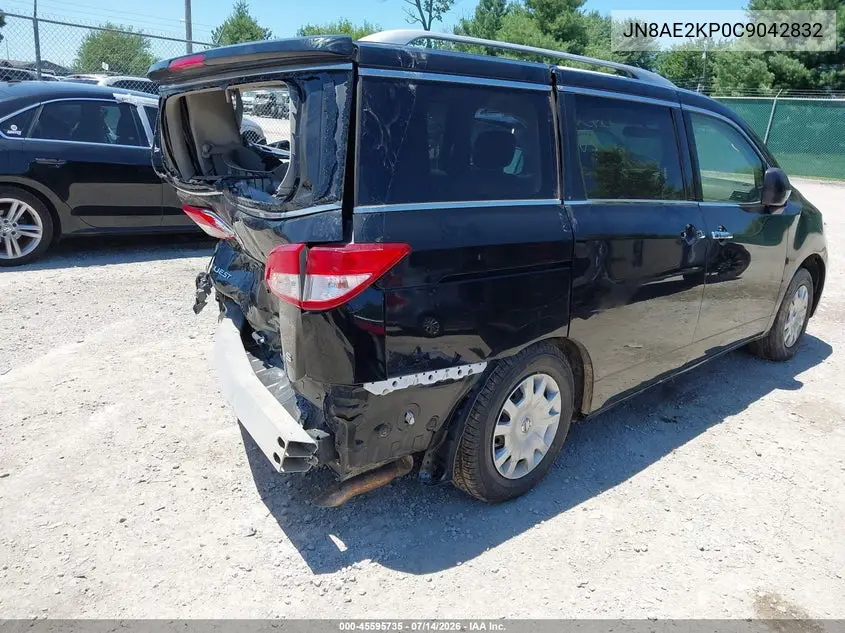 2012 Nissan Quest S VIN: JN8AE2KP0C9042832 Lot: 45595735