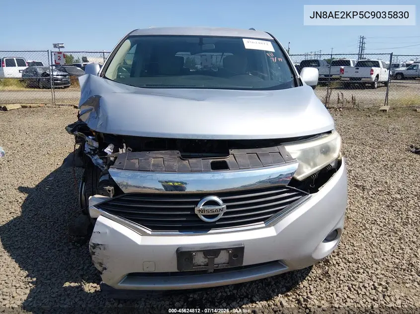 2012 Nissan Quest Sv VIN: JN8AE2KP5C9035830 Lot: 45624812