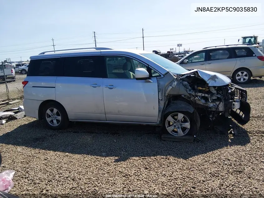 2012 Nissan Quest Sv VIN: JN8AE2KP5C9035830 Lot: 45624812