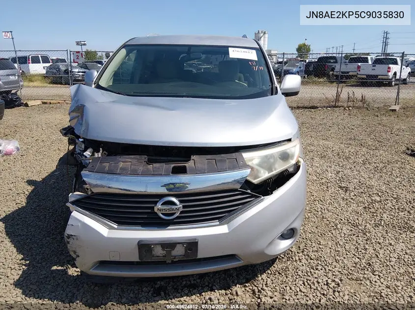 2012 Nissan Quest Sv VIN: JN8AE2KP5C9035830 Lot: 45624812