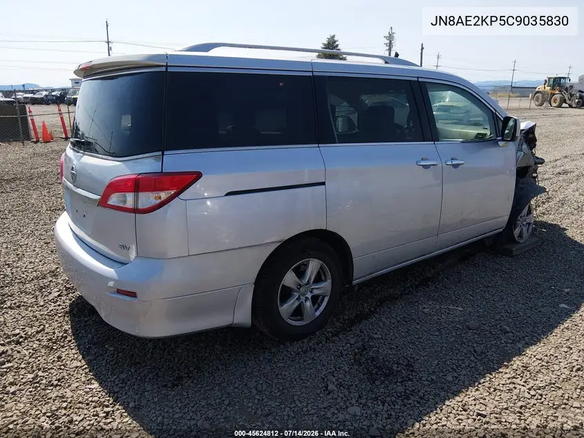 2012 Nissan Quest Sv VIN: JN8AE2KP5C9035830 Lot: 45624812