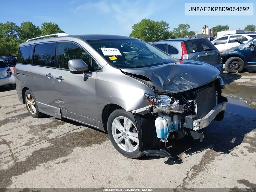 2013 Nissan Quest Sl VIN: JN8AE2KP8D9064692 Lot: 44951920