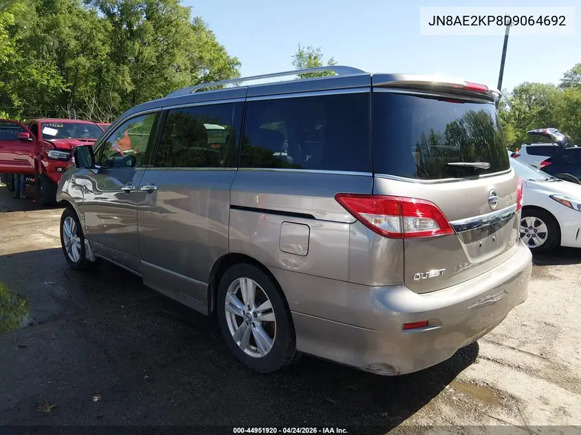 2013 Nissan Quest Sl VIN: JN8AE2KP8D9064692 Lot: 44951920