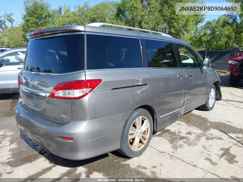 2013 Nissan Quest Sl VIN: JN8AE2KP8D9064692 Lot: 44951920