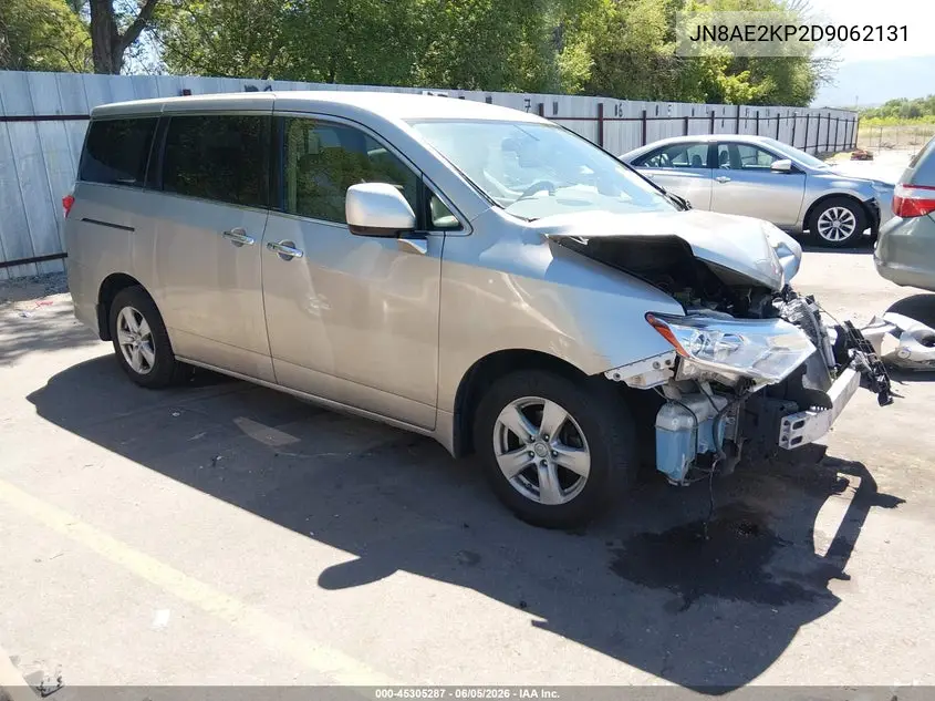 2013 Nissan Quest Sv VIN: JN8AE2KP2D9062131 Lot: 45305287