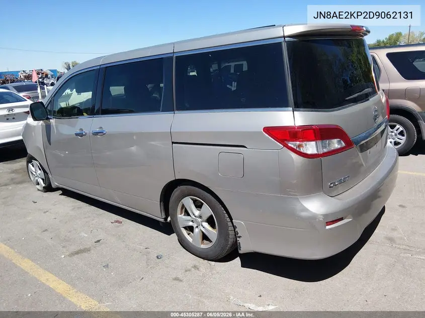 2013 Nissan Quest Sv VIN: JN8AE2KP2D9062131 Lot: 45305287