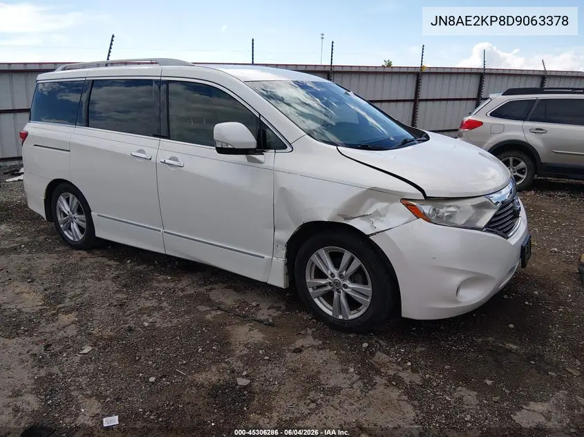 2013 Nissan Quest Sl VIN: JN8AE2KP8D9063378 Lot: 45306286