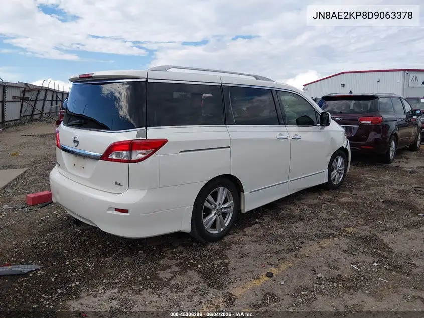 2013 Nissan Quest Sl VIN: JN8AE2KP8D9063378 Lot: 45306286