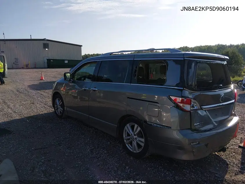 2013 Nissan Quest Sl VIN: JN8AE2KP5D9060194 Lot: 45438278