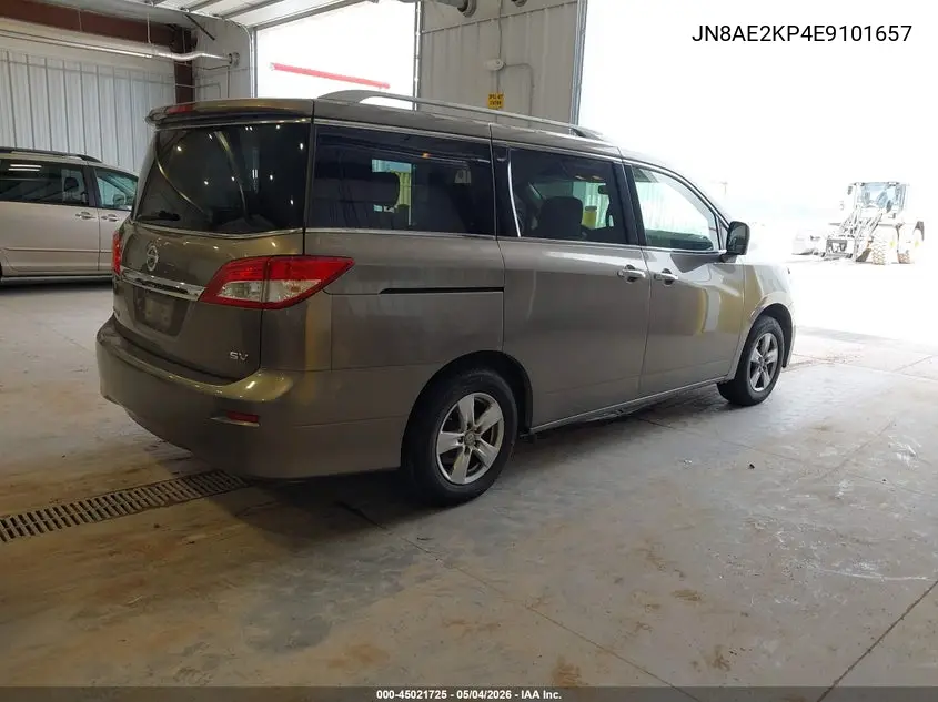 2014 Nissan Quest Sv VIN: JN8AE2KP4E9101657 Lot: 45021725