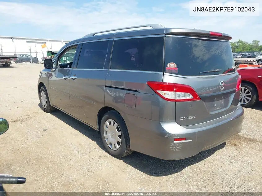 2014 Nissan Quest S VIN: JN8AE2KP7E9102043 Lot: 45195381