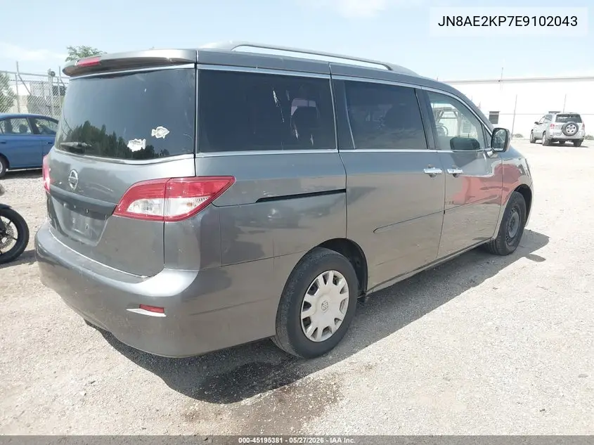 2014 Nissan Quest S VIN: JN8AE2KP7E9102043 Lot: 45195381