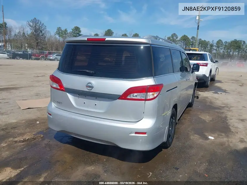2015 Nissan Quest S VIN: JN8AE2KPXF9120859 Lot: 44666086