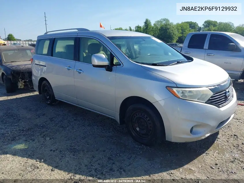 2015 Nissan Quest Platinum/S/Sl/Sv VIN: JN8AE2KP6F9129932 Lot: 44881612