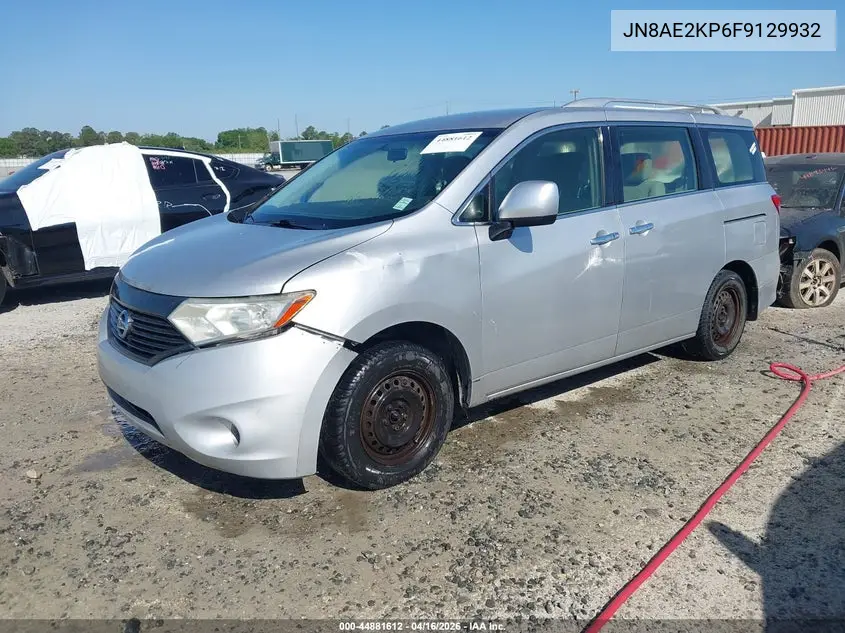 2015 Nissan Quest Platinum/S/Sl/Sv VIN: JN8AE2KP6F9129932 Lot: 44881612