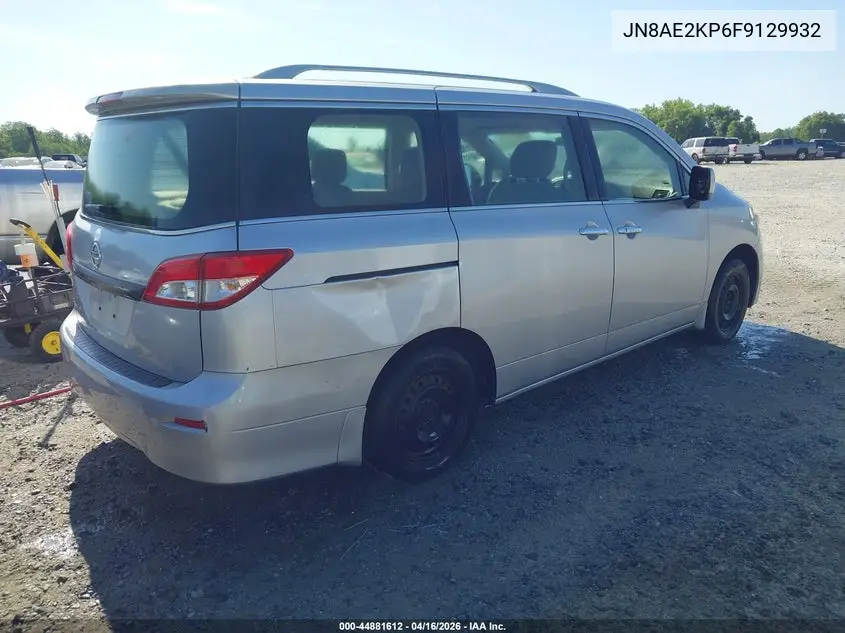 2015 Nissan Quest Platinum/S/Sl/Sv VIN: JN8AE2KP6F9129932 Lot: 44881612