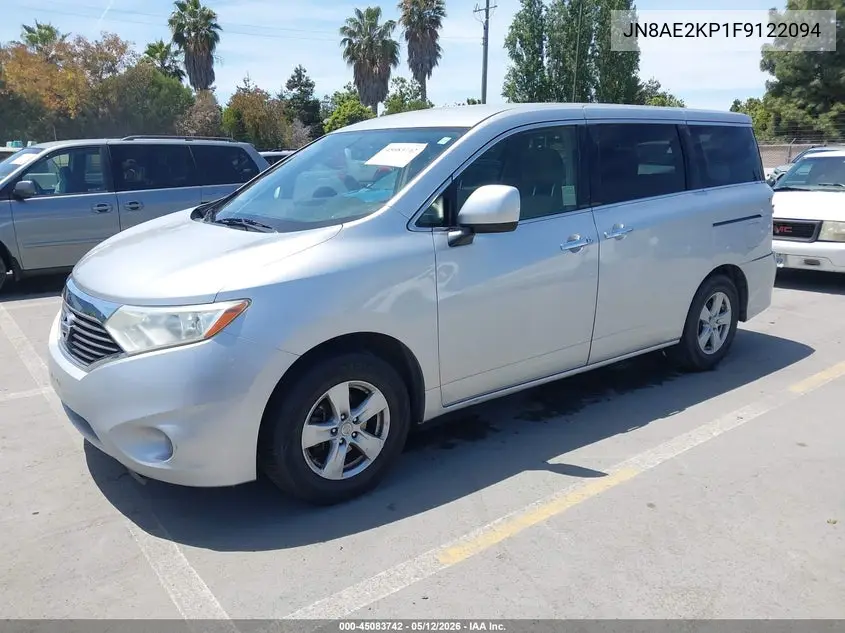 2015 Nissan Quest Platinum/S/Sl/Sv VIN: JN8AE2KP1F9122094 Lot: 45083742