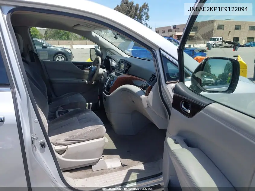 2015 Nissan Quest Platinum/S/Sl/Sv VIN: JN8AE2KP1F9122094 Lot: 45083742