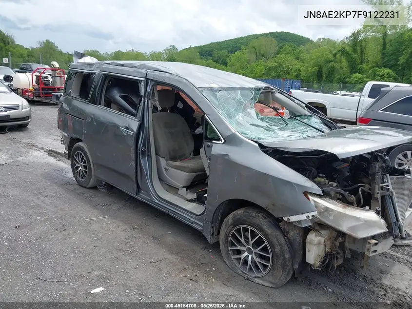 2015 Nissan Quest S VIN: JN8AE2KP7F9122231 Lot: 45154708