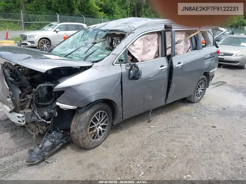 2015 Nissan Quest S VIN: JN8AE2KP7F9122231 Lot: 45154708