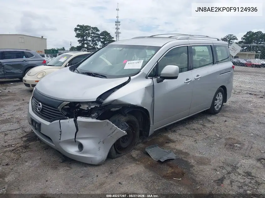 2015 Nissan Quest S VIN: JN8AE2KP0F9124936 Lot: 45227297