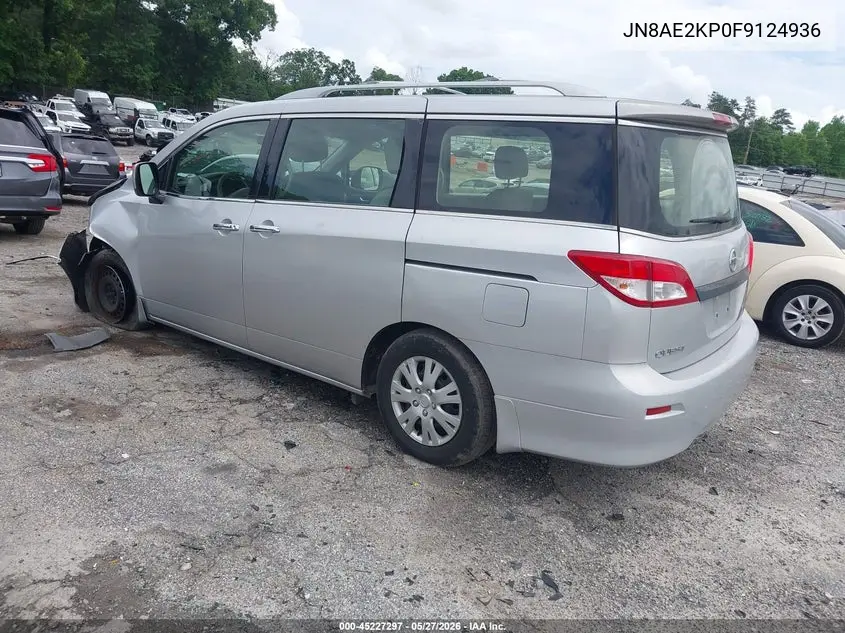 2015 Nissan Quest S VIN: JN8AE2KP0F9124936 Lot: 45227297