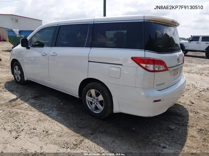 2015 Nissan Quest Platinum/S/Sl/Sv VIN: JN8AE2KP7F9130510 Lot: 45325468