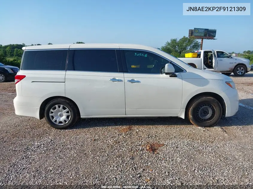 2015 Nissan Quest S VIN: JN8AE2KP2F9121309 Lot: 45330506
