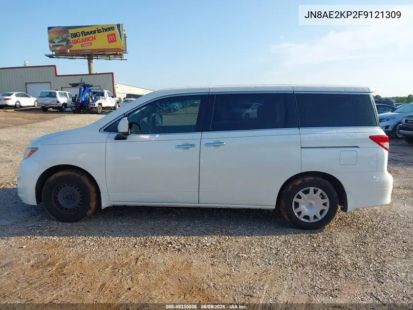 2015 Nissan Quest S VIN: JN8AE2KP2F9121309 Lot: 45330506
