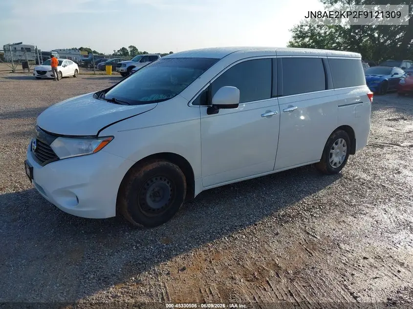 2015 Nissan Quest S VIN: JN8AE2KP2F9121309 Lot: 45330506
